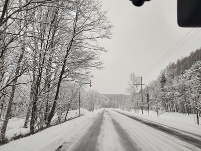 雪道の道中